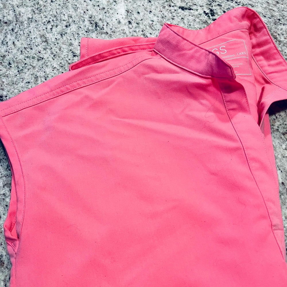 Figs neon pink scrub top